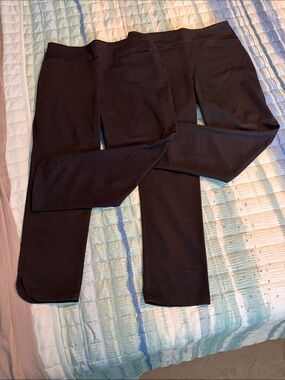 Croft & Barrow Black Pull-On Stretch Pants Lot of 2 Size 10 Regular